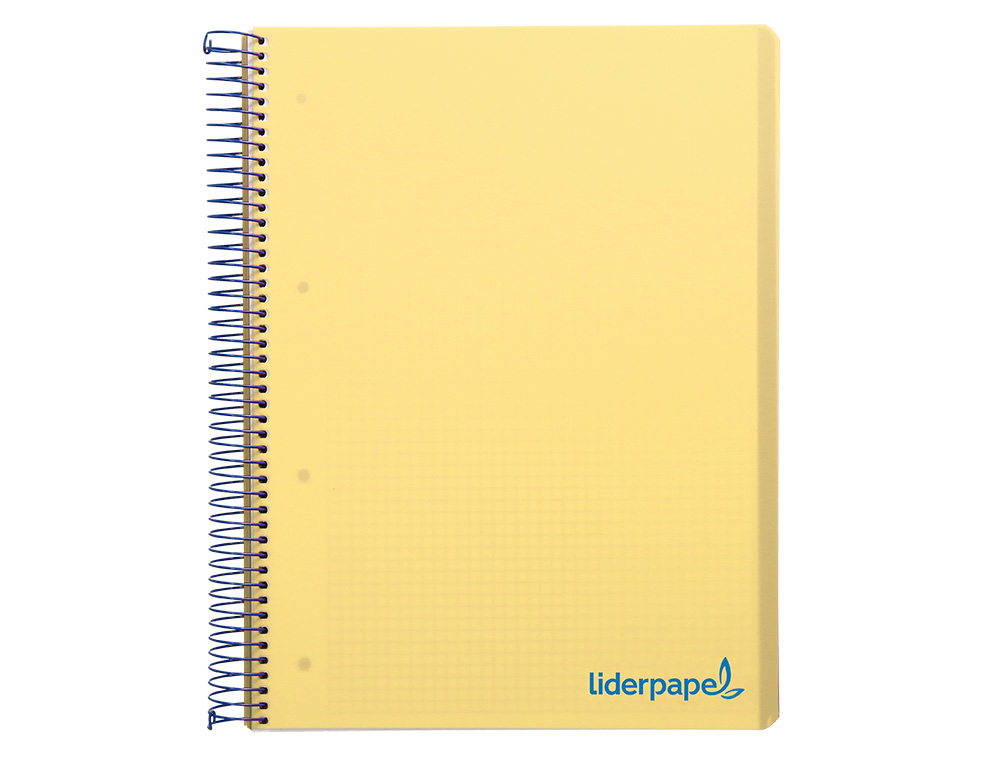 CAHIER SPIRALE LIDERPAPEL A5 MICRO WONDER 240 PAGES 90G    5X5MM 6 TROUS 5 BANDES        COULEURS JAUNE