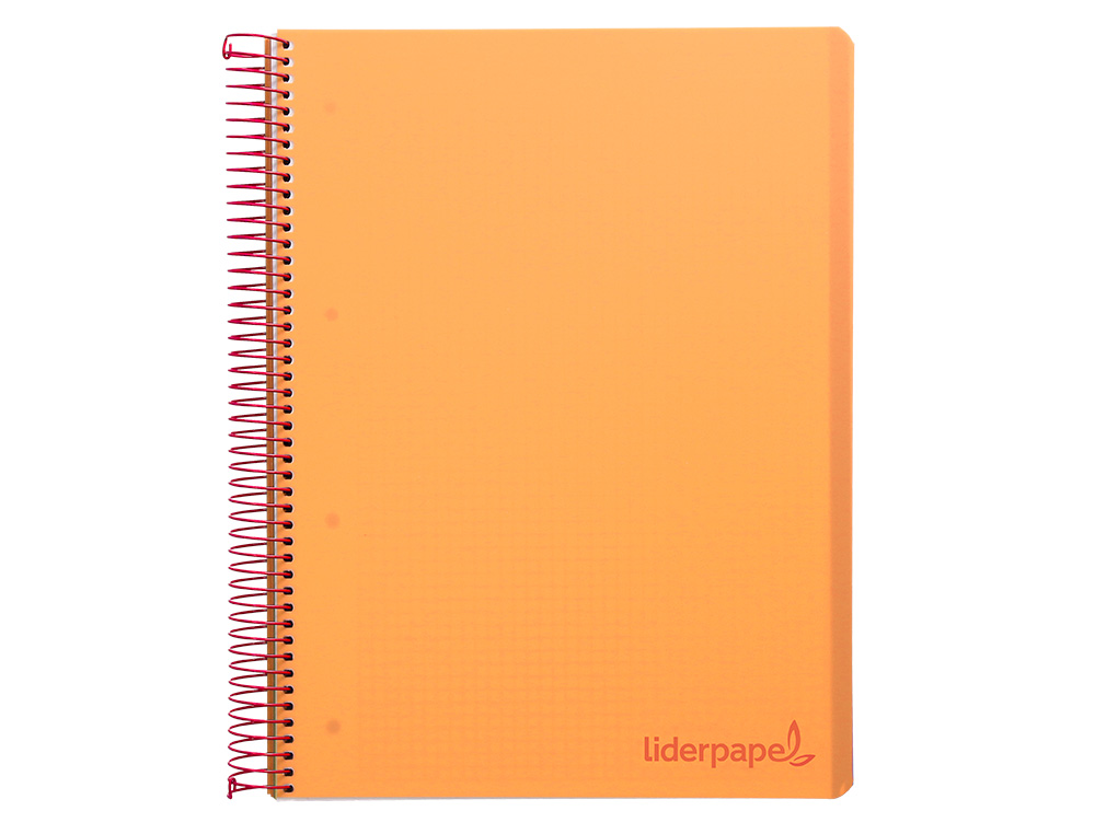 CAHIER SPIRALE LIDERPAPEL A5 MICRO WONDER 240 PAGES 90G    5X5MM 6 TROUS 5 BANDES        COULEURS ORANGE
