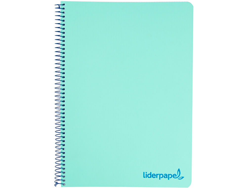 CAHIER SPIRALE LIDERPAPEL A5 MICRO WONDER 240 PAGES 90G    5X5MM 6 TROUS 5 BANDES        COULEURS VERT