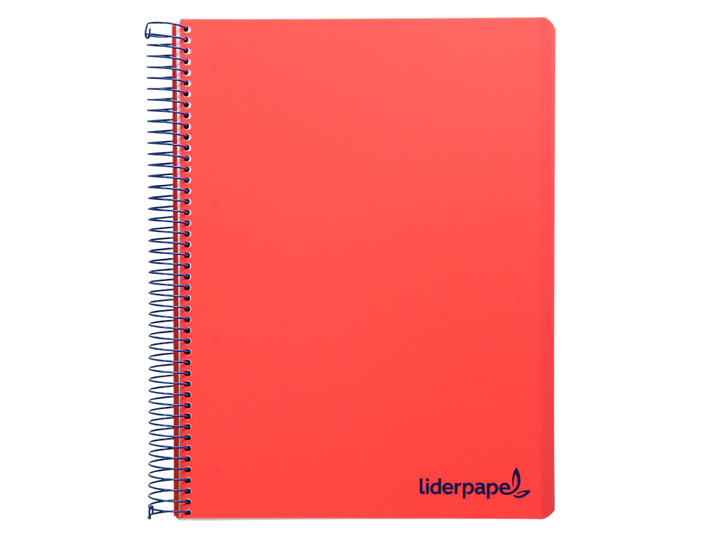 CAHIER SPIRALE LIDERPAPEL A5 MICRO WONDER 240 PAGES 90G    5X5MM 6 TROUS 5 BANDES        COULEURS ROUGE