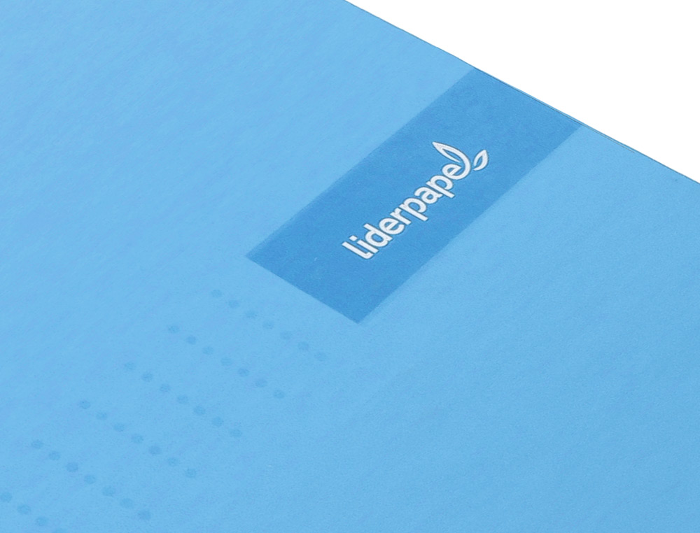 CAHIER SPIRALE LIDERPAPEL CRAFTY COUVERTURE CONTRECOLLE A5 240P 90G/M2 5X5MM MICROPERFOR 6 TROUS COLORIS BLEU CIEL