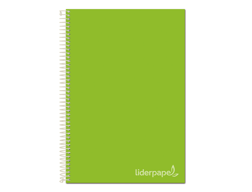 CAHIER SPIRALE LIDERPAPEL JOLLY COUVERTURE CONTRECOLLE A4 280P 75G/M2 5X5MM MICROPERFOR 4 TROUS COLORIS VERT
