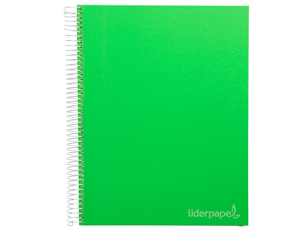 CAHIER SPIRALE LIDERPAPEL JOLLY COUVERTURE CONTRECOLLE A4 280P 75G/M2 5X5MM MICROPERFOR 4 TROUS COLORIS VERT