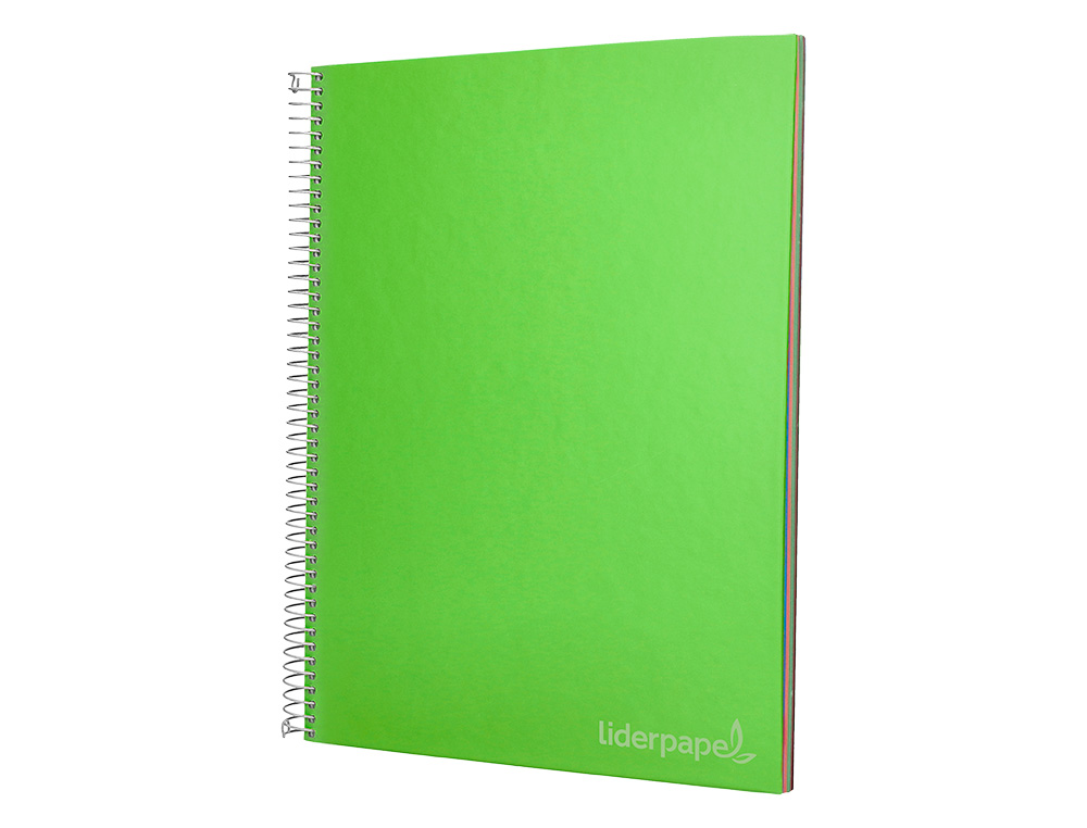 CAHIER SPIRALE LIDERPAPEL JOLLY COUVERTURE CONTRECOLLE A4 280P 75G/M2 5X5MM MICROPERFOR 4 TROUS COLORIS VERT