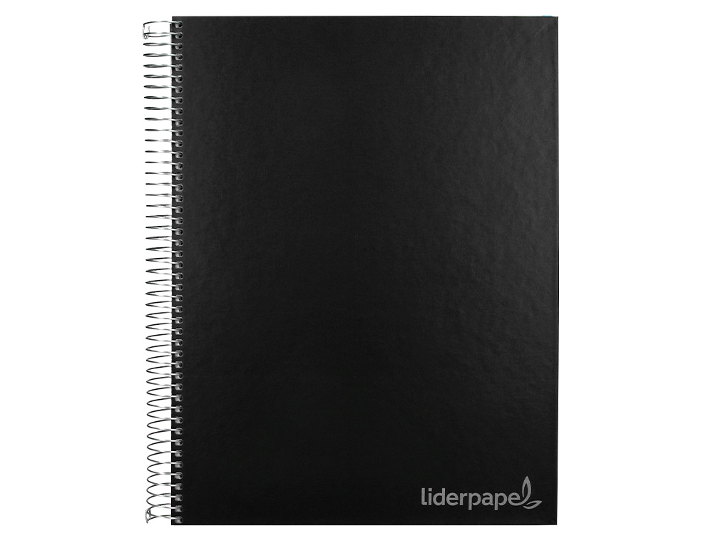 CAHIER SPIRALE LIDERPAPEL JOLLY COUVERTURE CONTRECOLLE A4 280P 75G/M2 5X5MM MICROPERFOR 4 TROUS COLORIS NOIR
