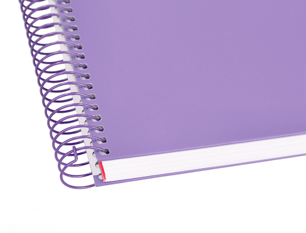 CAHIER SPIRALE LIDERPAPEL CRAFTY COUVERTURE CONTRECOLLE A4 240P 90G/M2 5X5MM MNICROPERFOR 4 TROUS COLORIS VIOLET
