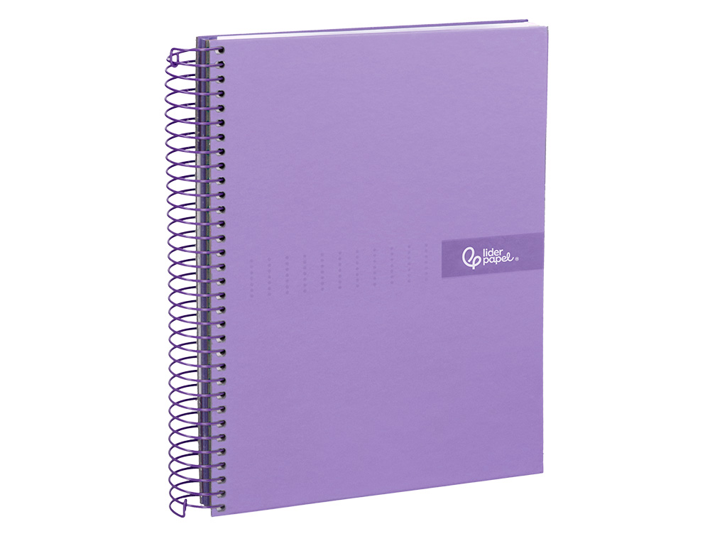 CAHIER SPIRALE LIDERPAPEL CRAFTY COUVERTURE CONTRECOLLE A4 240P 90G/M2 5X5MM MNICROPERFOR 4 TROUS COLORIS VIOLET