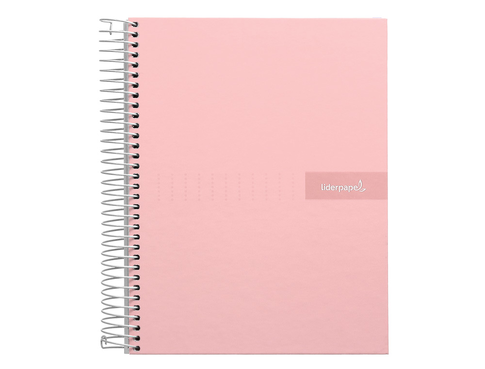 CAHIER SPIRALE LIDERPAPEL CRAFTY COUVERTURE CONTRECOLLE A4 240P 90G/M2 5X5MM MICROPERFOR 4 TROUS COLORIS ROSE