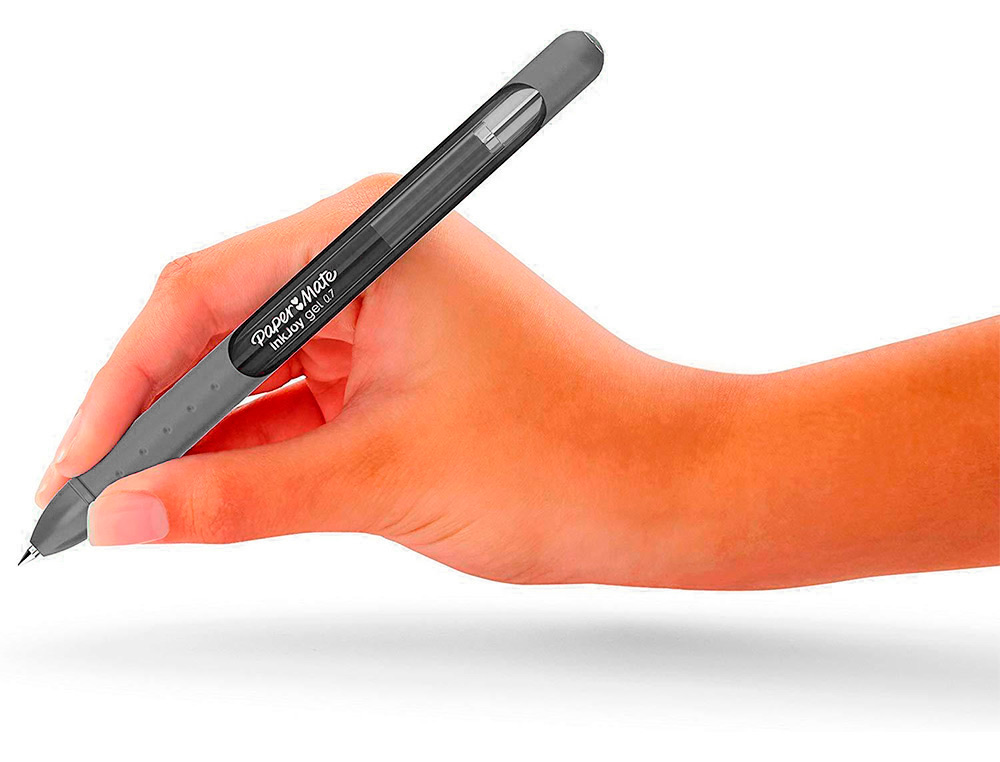 STYLO-BILLE PAPER MATE INKJOY GEL RTRACTABLE CRITURE MOYENNE 0.7MM ENCRE DOUCE GRIP COLORIS NOIR