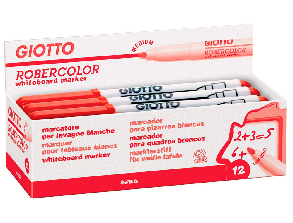 MARQUEUR GIOTTO ROBERCOLOR EFFAABLE TABLEAU BLANC POINTE MEDIUM OGIVE 4 MM COLORIS ROUGE
