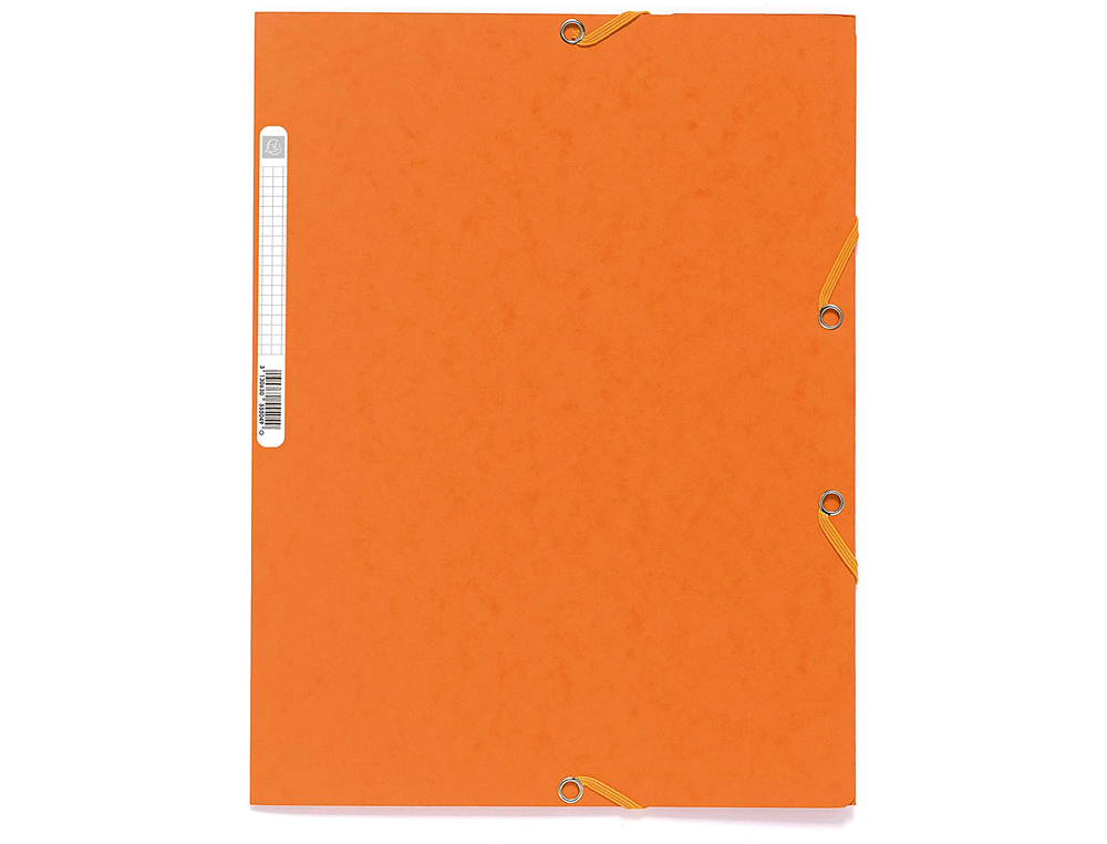 CHEMISE EXACOMPTA CARTE LUSTRE 5/10E 400G 3 RABATS ET LASTIQUE A4 FORMAT 240X320MM COLORIS ORANGE