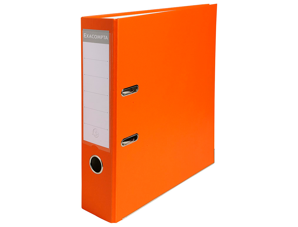 CLASSEUR LEVIER EXACOMPTA A4 POLYPROPYLNE 22/10E DOS 80MM COLORIS ORANGE