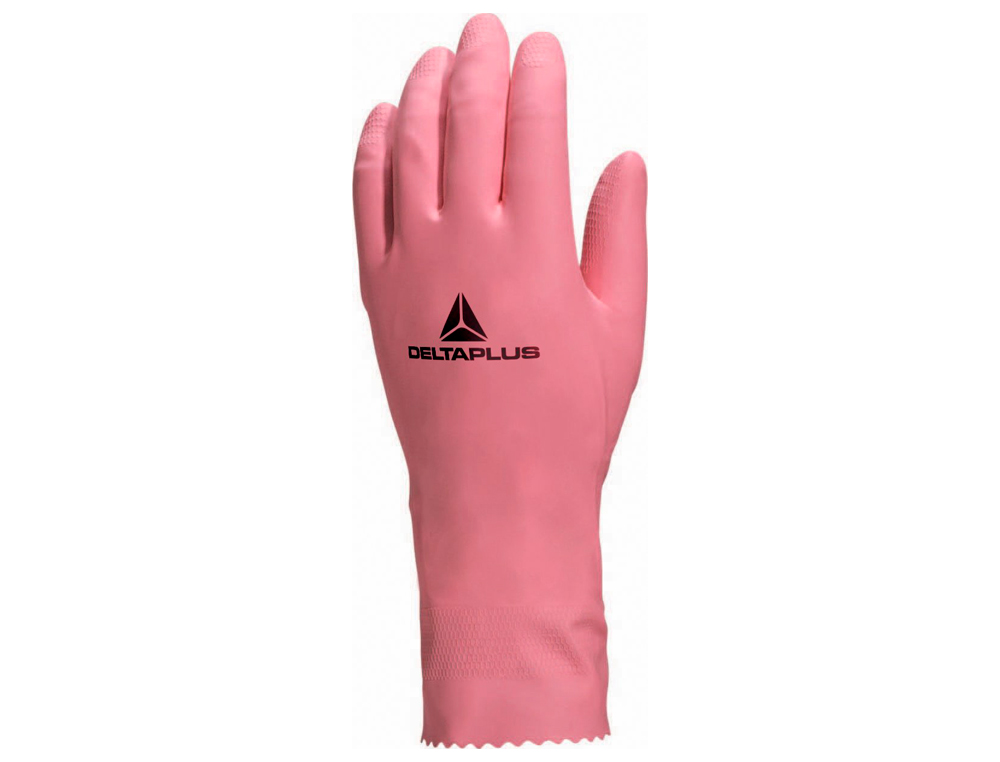 GANT MNAGE DELTAPLUS LATEX FLOQU LONGUEUR 30CM PAISSEUR 0.38MM COLORIS ROSE TAILLE 9/10 PAIRE