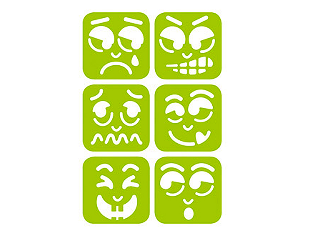 POCHOIR DTM EXPRESSIONS 145X145MM MODÈLES ASSORTIS LOT 6 UNITÉS