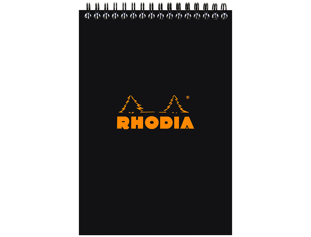 BLOC RHODIA CLASSIC BLACK A5 14.8x21CM COUVERTURE CARTE ENDUITE RELIURE INTGRALE 80F 80G 5X5MM MICROPERFOR