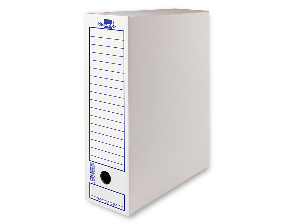 BOITE A ARCHIVES LIDERPAPEL CARTON RECYCLE 340G/M2 DOS 100MM 365X100X251MM COLORIS BLANC