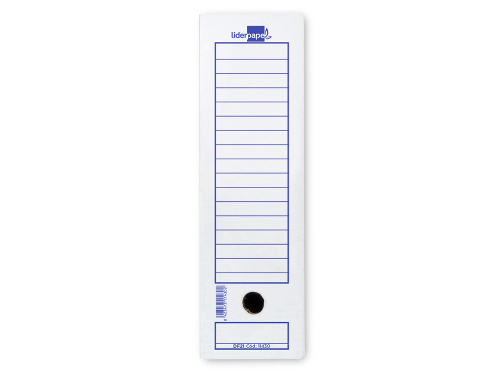 BOITE A ARCHIVES LIDERPAPEL CARTON RECYCLE 340G/M2 DOS 100MM 365X100X251MM COLORIS BLANC