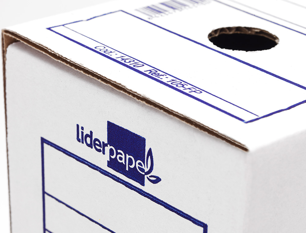 BOITE A ARCHIVES LIDERPAPEL CARTON RECYCLE 340G/M2 DOS 100MM 365X100X251MM COLORIS BLANC