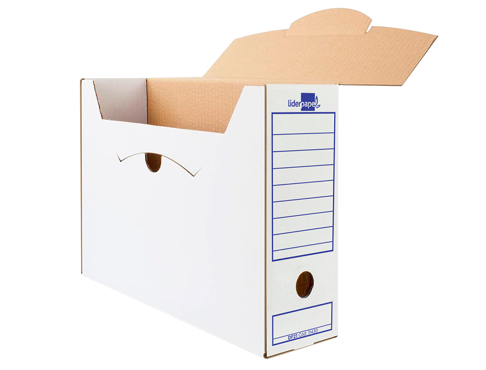 BOITE A ARCHIVES LIDERPAPEL CARTON RECYCLE 340G/M2 DOS 100MM 365X100X251MM COLORIS BLANC