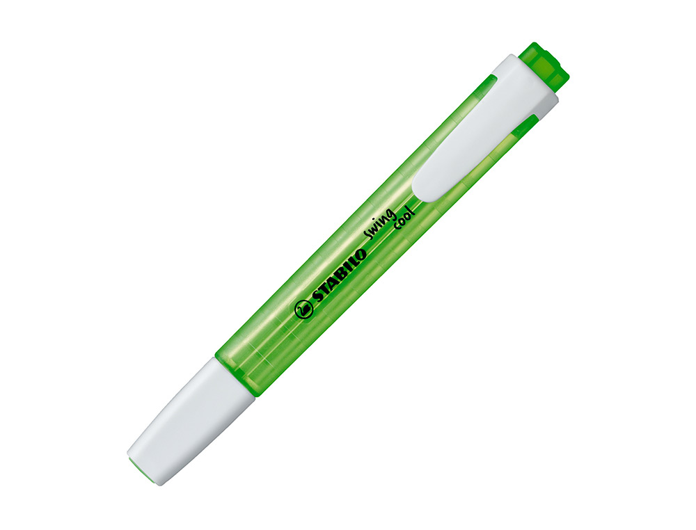 SURLIGNEUR STABILO SWING COOL MODLE DE POCHE AVEC AGRAFE TRAC 1/3MM ENCRE LIQUIDE PIGMENTE VISIBLE COLORIS VERT