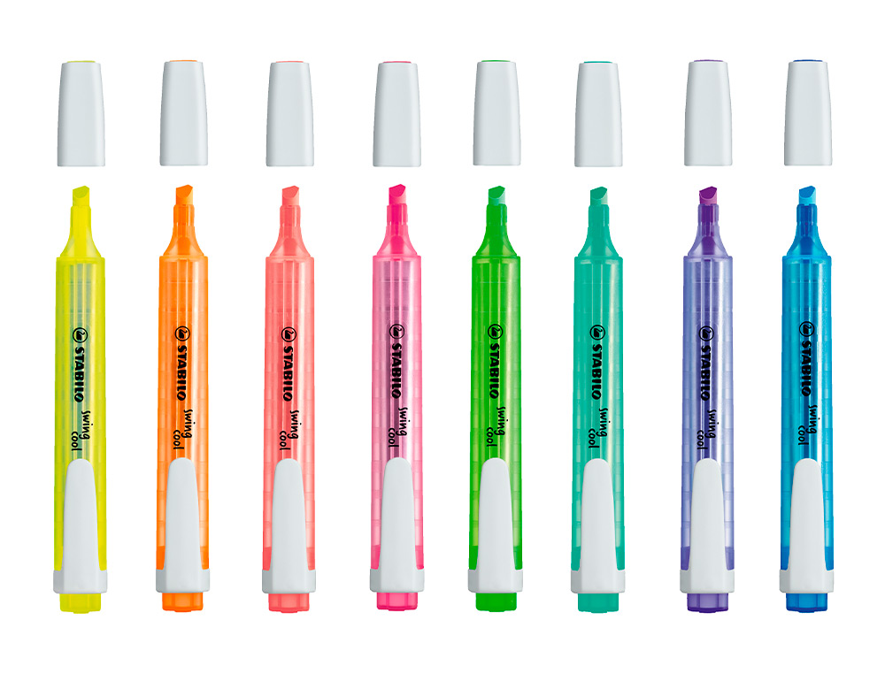 SURLIGNEUR STABILO SWING COOL MODLE DE POCHE AVEC AGRAFE TRAC 1/3MM ENCRE LIQUIDE PIGMENTE VISIBLE COLORIS VERT
