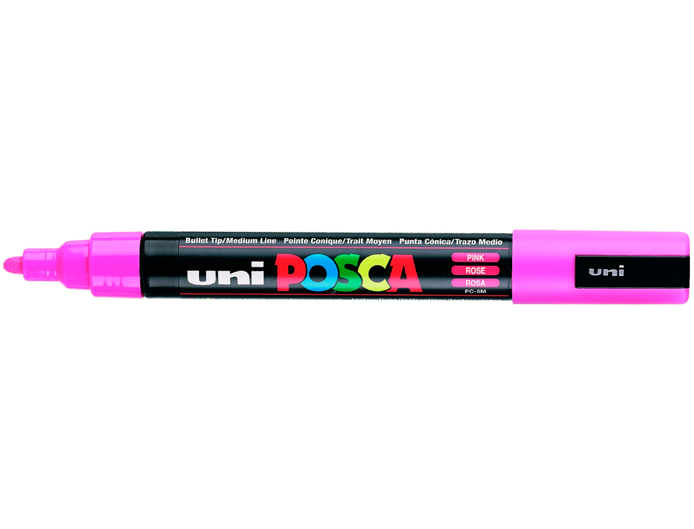 MARQUEUR POSCA PC5M GOUACHE ENCRE INODORE TOUTES SURFACES POINTE MOYENNE CONIQUE COULEUR OPAQUE COUVRANTE ROSE