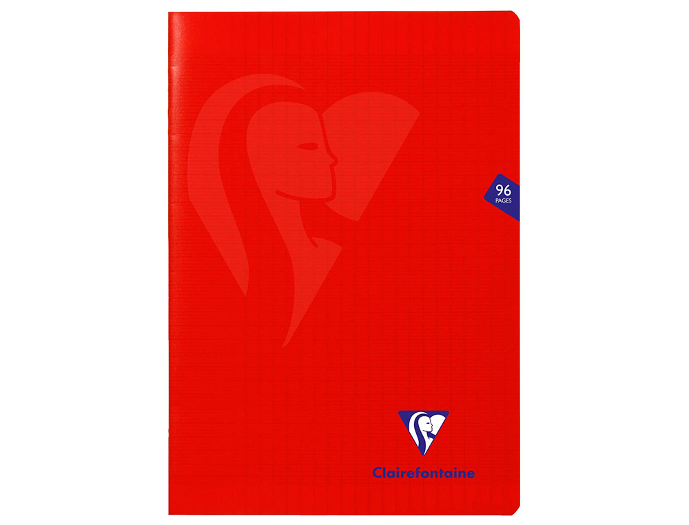 CAHIER PIQU CLAIREFONTAINE MIMESYS COUVERTURE POLYPROPYLNE A4 21X29,7CM 96 PAGES 90G RGLURE SYS COLORIS ROUGE