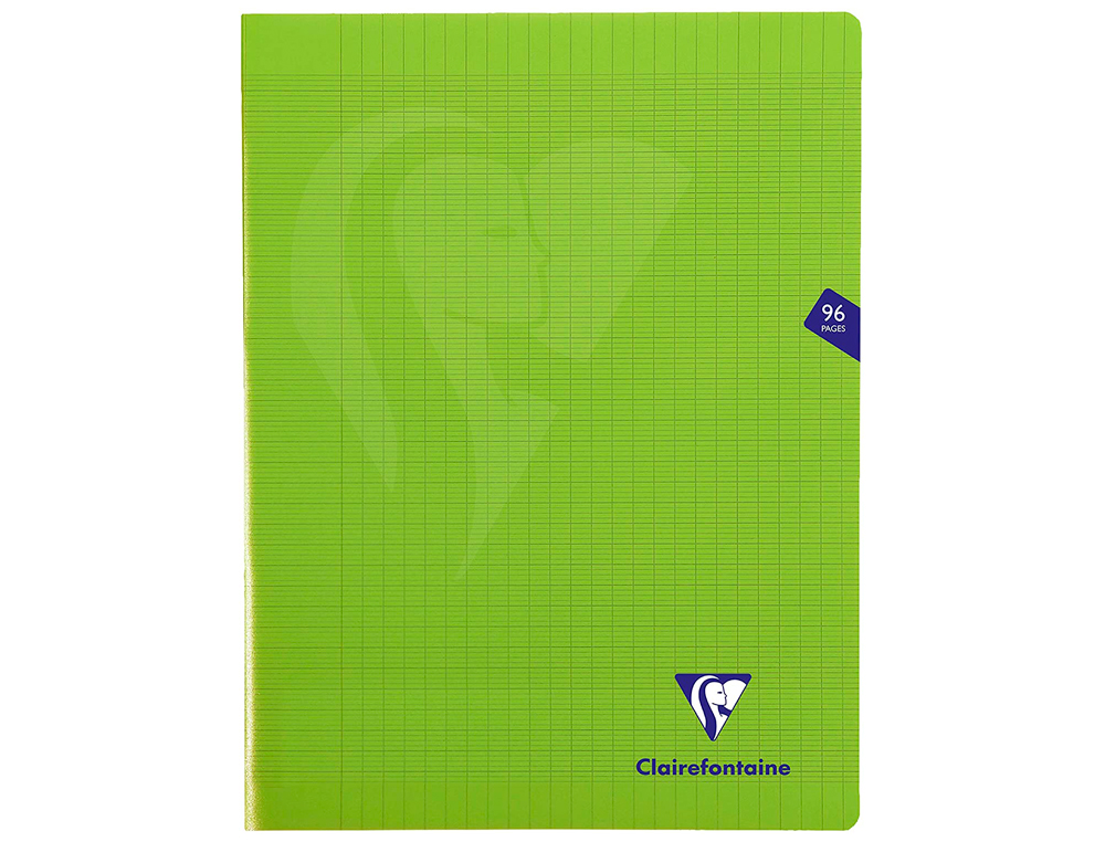 CAHIER PIQU CLAIREFONTAINE MIMESYS COUVERTURE POLYPROPYLNE A4+ 24X32CM 96 PAGES 90G RGLURE SYS COLORIS VERT