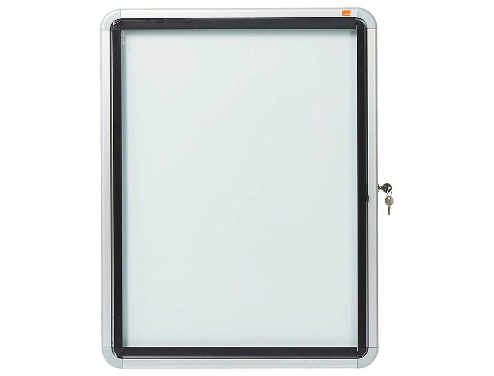 VITRINE AFFICHAGE NOBO EXTRIEUR FOND MTAL MAGNTIQUE FAADE VERRE SERRURE 4 FEUILLES A4 59,5X67X4,5CM