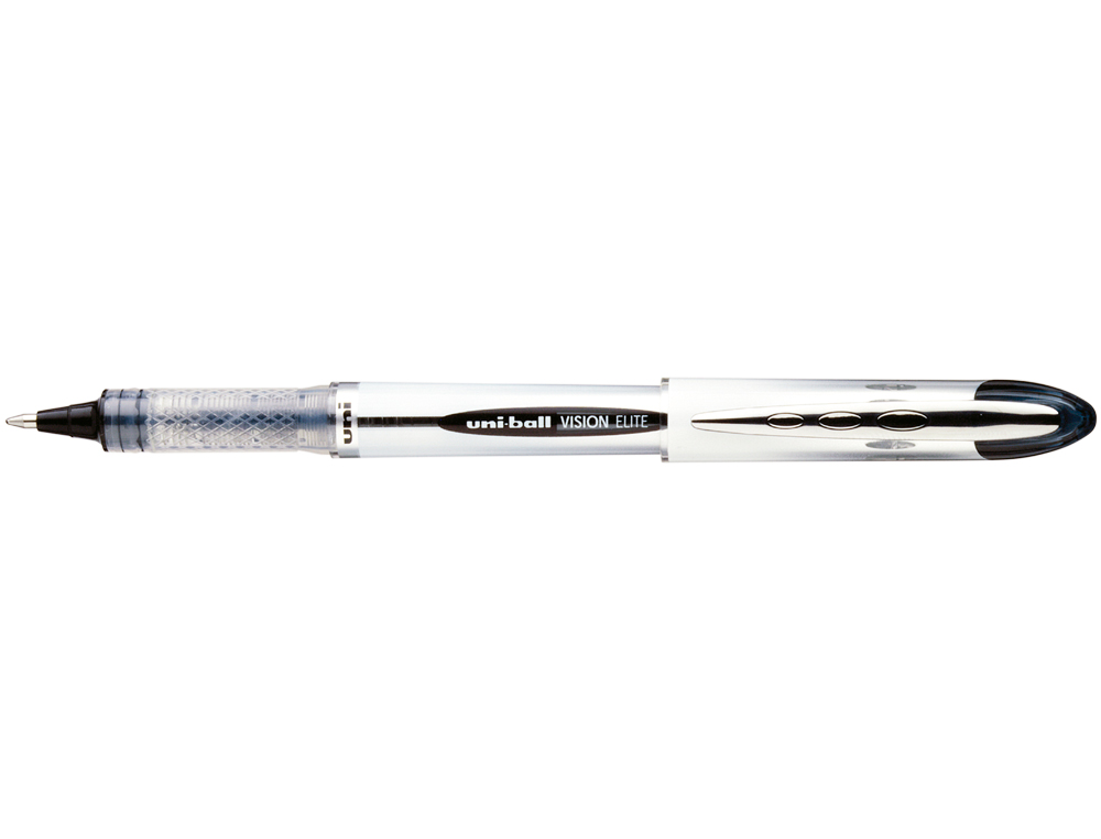 ROLLER UNIBALL UB-200 VISION LITE CRITURE MOYENNE 0.5MM CORPS LUXE GRIS ENCRE LIQUIDE VISIBLE RECHARGEABLE NOIR