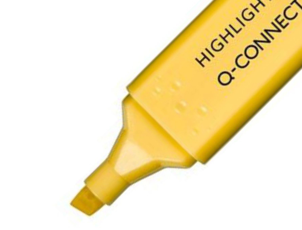 SURLIGNEUR Q-CONNECT PASTEL TRACÉ 2/5MM POINTE BISEAUTÉE POCHETTE 6 UNITÉS COLORIS JAUNE ROSE ORANGE VERT BLEU VIOLET