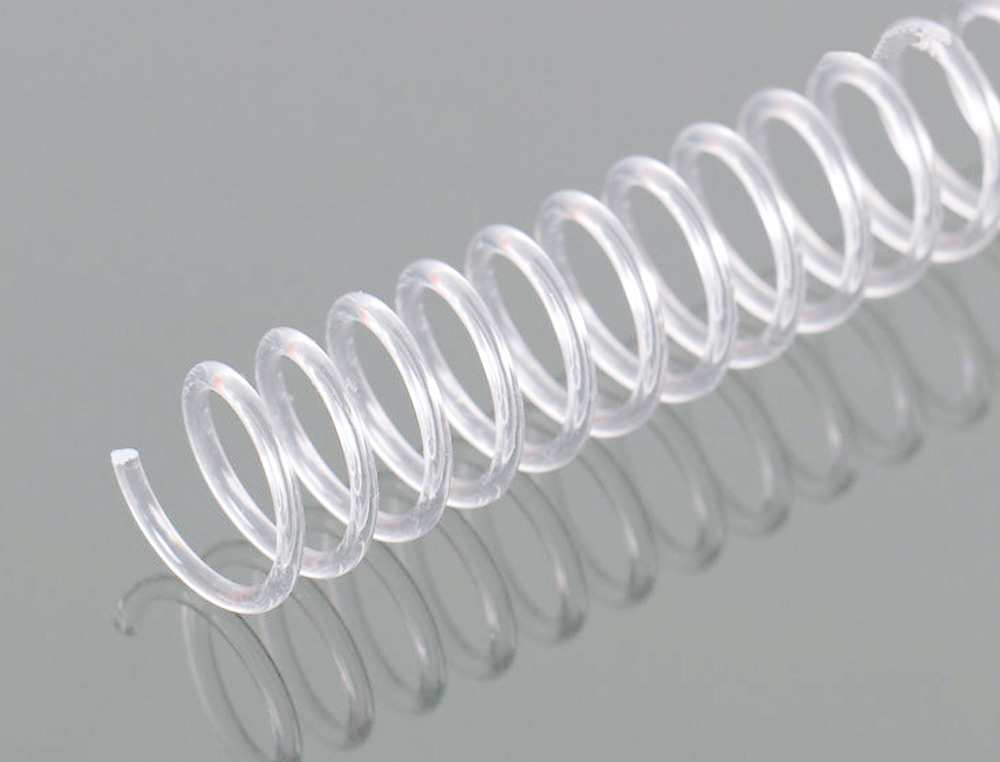 SPIRALE Q-CONNECT PLASTIQUE TRANSPARENT RELIEUR PAS 32 5:1 60F CALIBRE 1.8MM DIAMÈTRE 10MM BOÎTE 100 UNITÉS