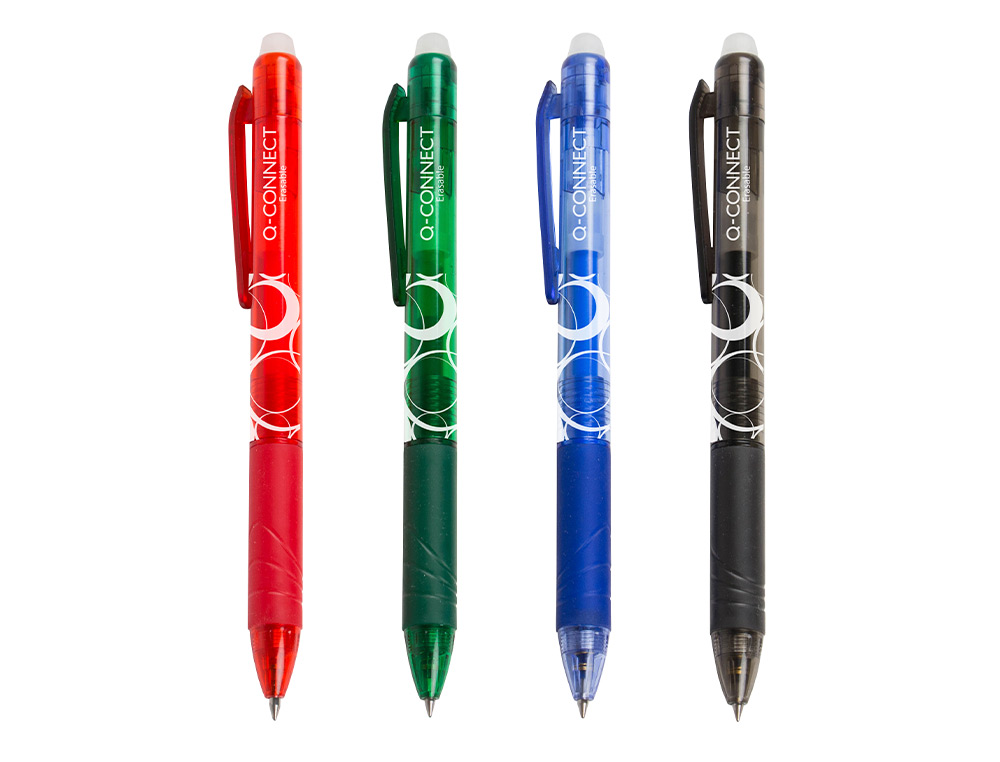 ROLLER Q-CONNECT CRITURE MOYENNE 0.7MM ENCRE EFFAABLE GRIP PRHENSION GOMME SERTIE COLORIS NOIR