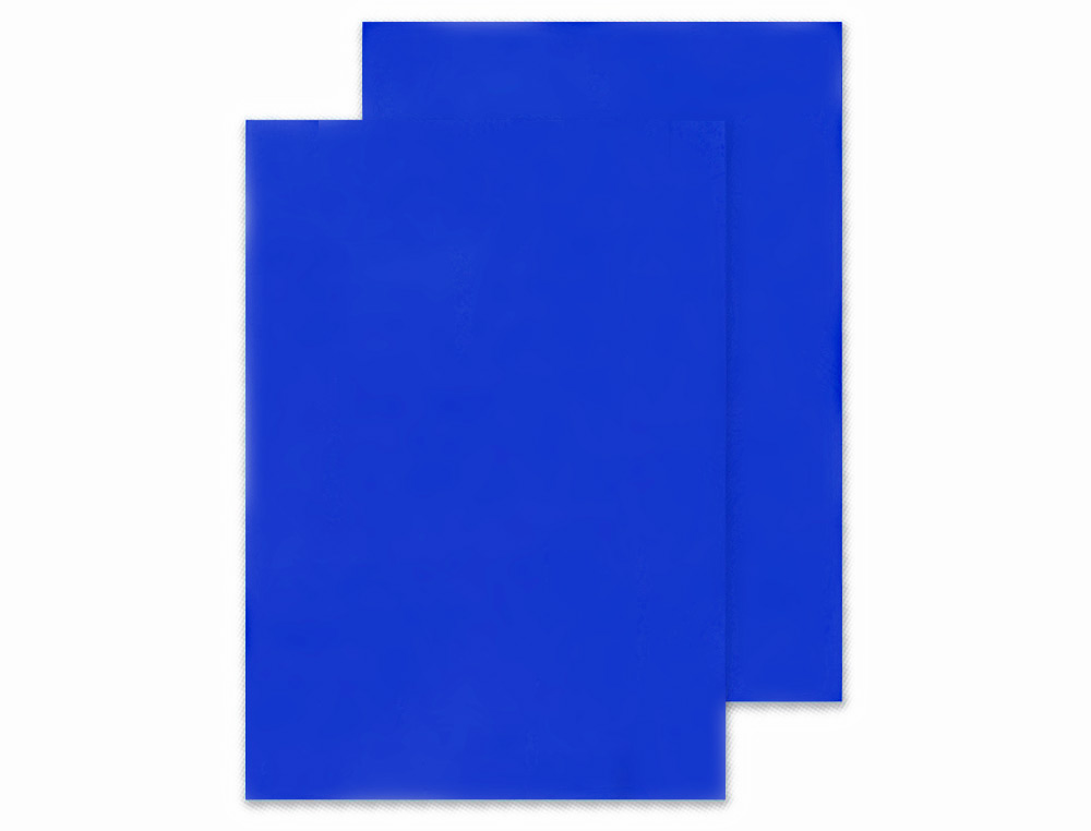 PLAT COUVERTURE Q-CONNECT PVC 180 MICRONS A4 RELIEURS SPIRALES PEIGNES ANNEAUX COLORIS BLEU BOTE 100 UNITS