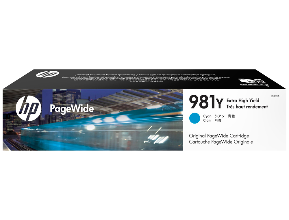CARTOUCHE HP 981Y JET D'ENCRE L0R13A PAGEWIDE COULEUR CYAN 16000P