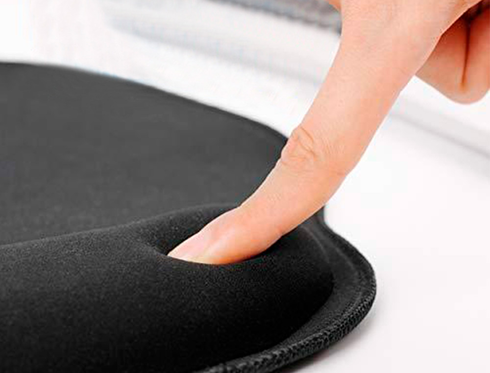 TAPIS SOURIS Q-CONNECT REPOSE-POIGNET ERGONOMIQUE MOUSSE GRAND CONFORT FACILEMENT NETTOYABLE COLORIS NOIR
