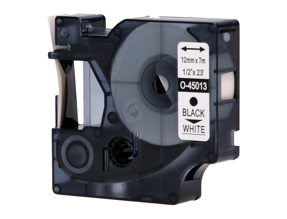 RUBAN TITREUSE Q-CONNECT 1000 NOIR-BLANC 12MM X 7MT D1      0-45013