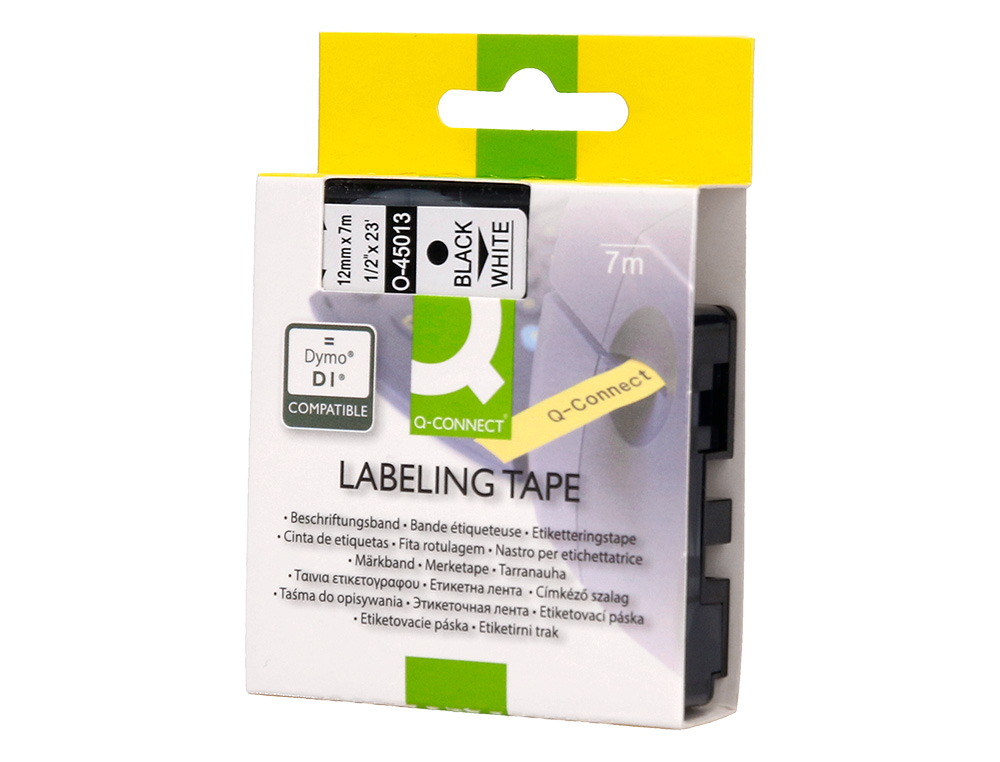 RUBAN TITREUSE Q-CONNECT 1000 NOIR-BLANC 12MM X 7MT D1      0-45013
