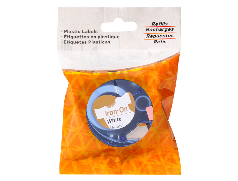 RUBAN TITREUSE Q-CONNECT 12MM X 2 MT NOIR-BLANC SUPPORT POLYESTER LETRATAG 018769