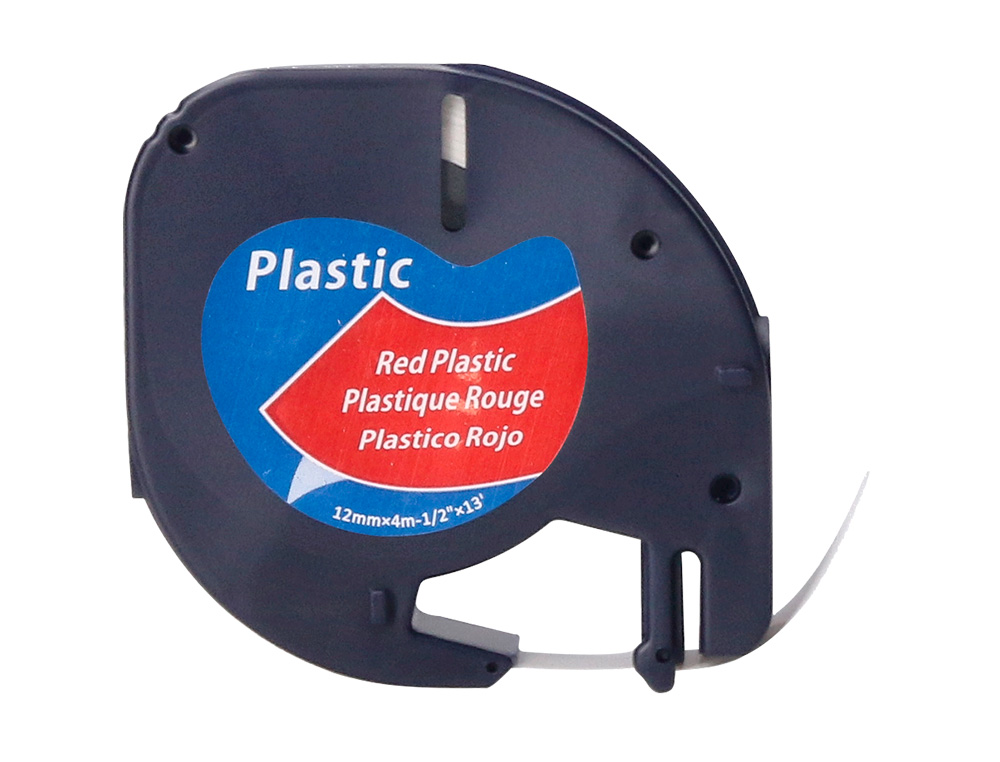 RUBAN TITREUSE Q-CONNECT 12MM X 4 MT NOIR-ROUGE LETRATAG    091203