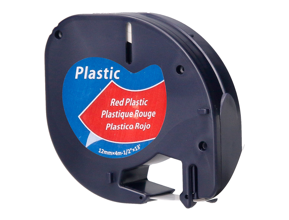 RUBAN TITREUSE Q-CONNECT 12MM X 4 MT NOIR-ROUGE LETRATAG    091203