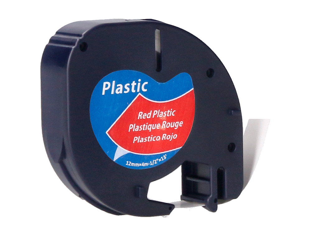 RUBAN TITREUSE Q-CONNECT 12MM X 4 MT NOIR-ROUGE LETRATAG    091203