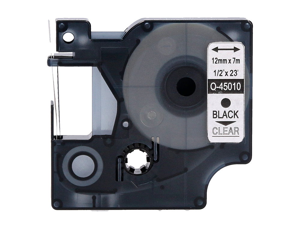 RUBAN Q-CONNECT NOIR-TRANSPARENT 12MM X 7MT   D1 0-45010