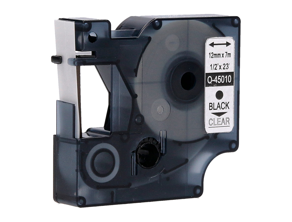 RUBAN Q-CONNECT NOIR-TRANSPARENT 12MM X 7MT   D1 0-45010