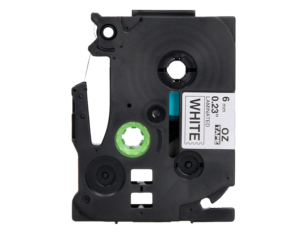 RUBAN TITREUSE Q-CONNECT TZE-211 BLANC-NOIR 6 MM X 8   MT OZE-211