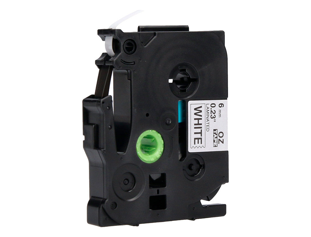RUBAN TITREUSE Q-CONNECT TZE-211 BLANC-NOIR 6 MM X 8   MT OZE-211