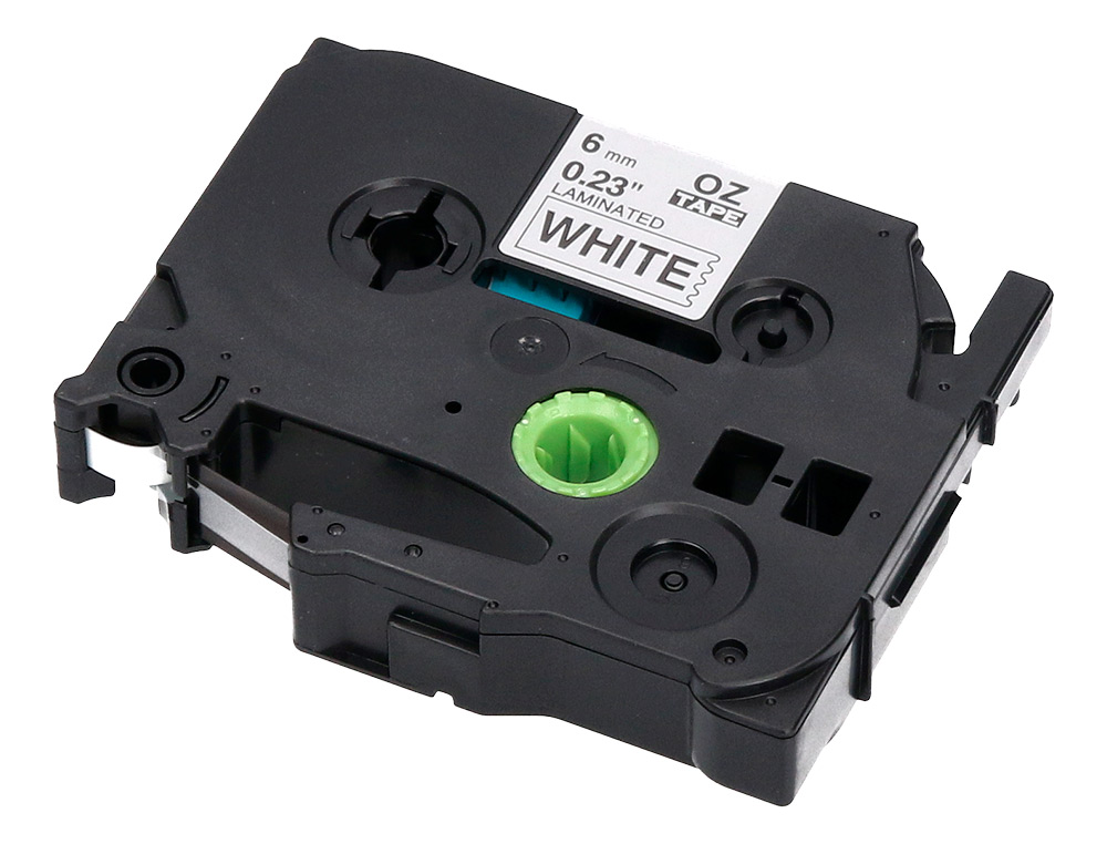 RUBAN TITREUSE Q-CONNECT TZE-211 BLANC-NOIR 6 MM X 8   MT OZE-211