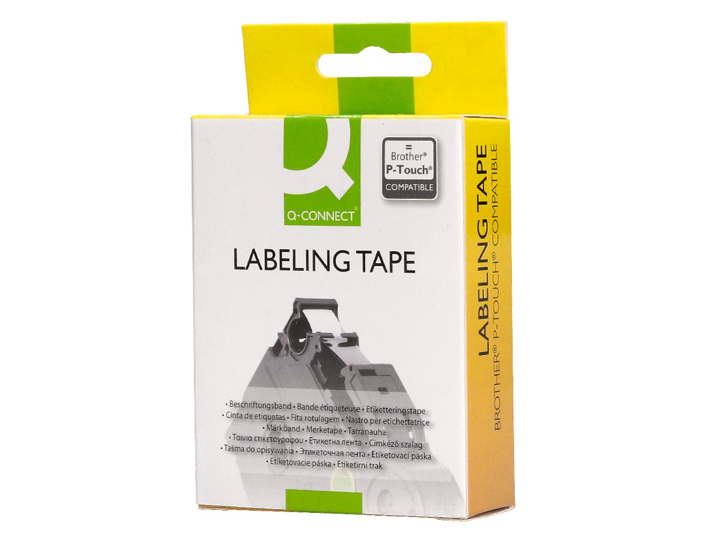 RUBAN TITREUSE Q-CONNECT TZE-241 BLANC-NOIR 18 MM X 8  MT OZE-241