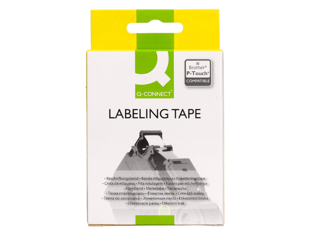 RUBAN TITREUSE Q-CONNECT TZE-241 BLANC-NOIR 18 MM X 8  MT OZE-241