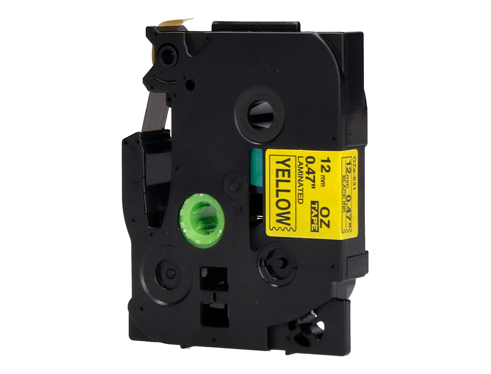 RUBAN TITREUSE Q-CONNECT TZE-631 JAUNE-NOIR 12 MM X 8 MT OZE-631